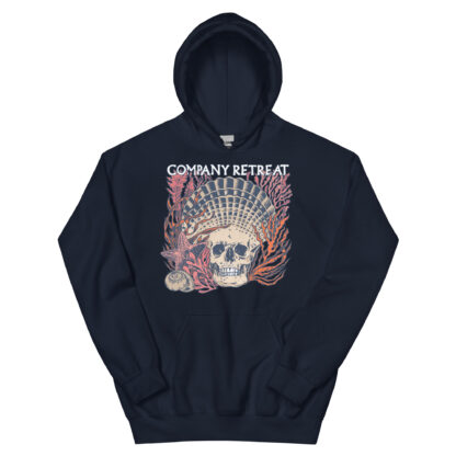 Company Retreat – Seashell Skull – Unisex Pull-Over Hoodie – 3 Color Options - Image 2