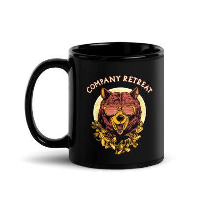 Company Retreat – Tropical Grizzly – 11oz Mug – Glossy Black - Image 2