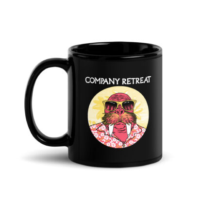 Company Retreat – Beached Walrus – 11oz Mug – Glossy Black - Image 2