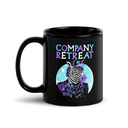 Company Retreat – Zebra Punk – 11oz Mug – Glossy Black - Image 2