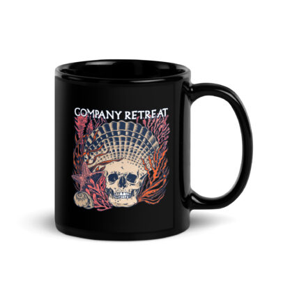 Company Retreat – Seashell Skull – 11oz Mug – Glossy Black