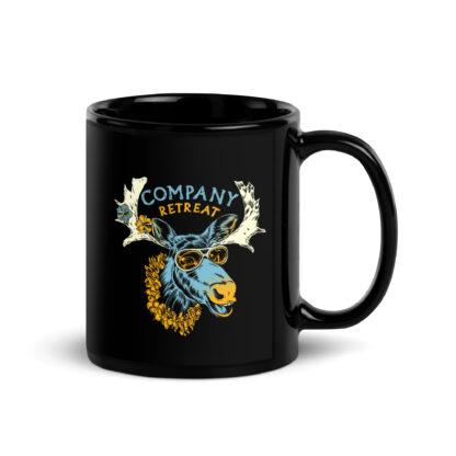 Company Retreat – Tropical Moose – 11oz Mug – Glossy Black